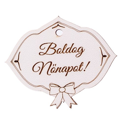 5pcs. "Boldog Nőnapot!" inscription table 6 x 5cm - White