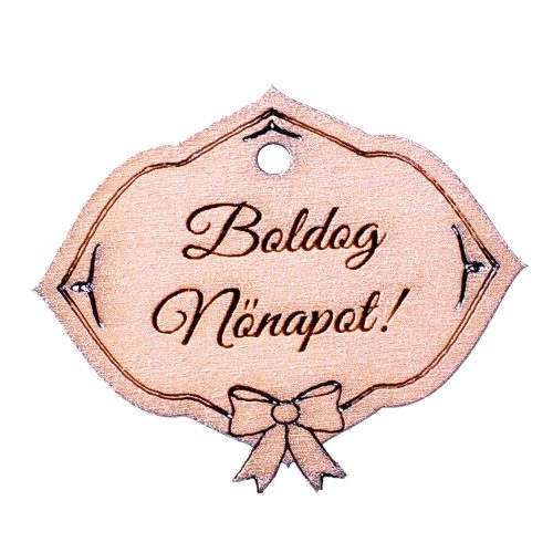 5pcs. "Boldog Nőnapot!" inscription table 6 x 5cm - Champagne color