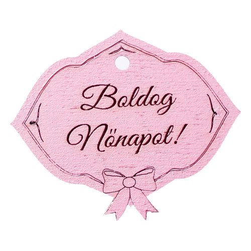 5pcs. "Boldog Nőnapot!" inscription table 6 x 5cm - Pink