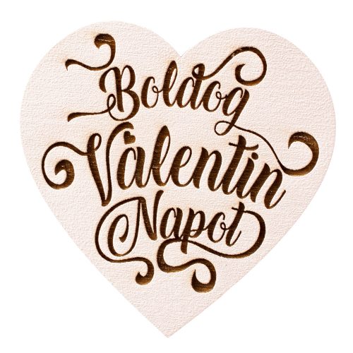 3 pcs. "Boldog Valentin Napot" inscription heart 7cm - White