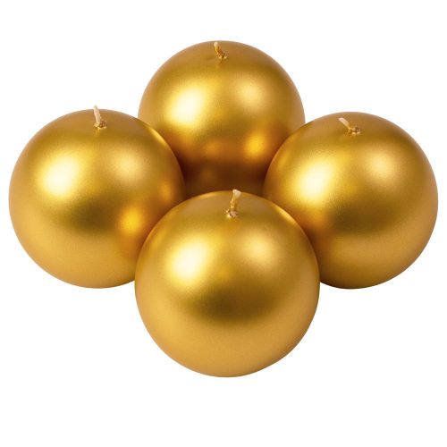 Adventi gömb gyertya készlet 8cm - Metál arany