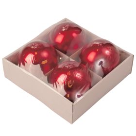 Adventi gömb gyertya készlet 8cm - Metál piros