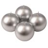 Adventi gömb gyertya készlet 8cm - Metál ezüst
