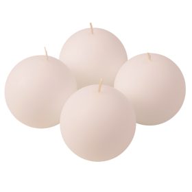 Adventi gömb gyertya készlet 8cm - Matt fehér