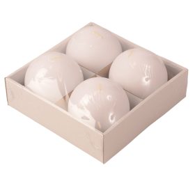 Adventi gömb gyertya készlet 8cm - Matt fehér