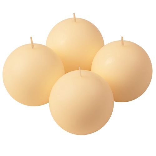 Adventi gömb gyertya készlet 8cm - Matt ekrü