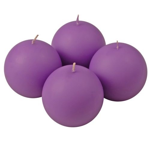 Adventi gömb gyertya készlet 8cm - Matt lila