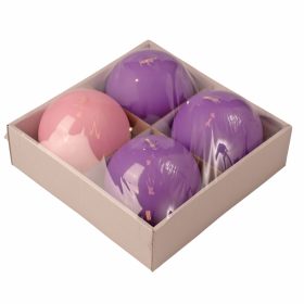   Adventi gömb gyertya készlet 8cm - Matt 3 lila, 1 rózsaszín