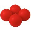 Adventi gömb gyertya készlet 8cm - Matt piros