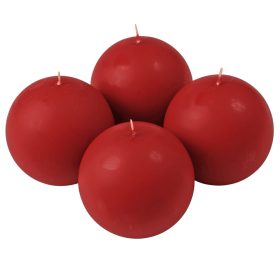 Adventi gömb gyertya készlet 8cm - Matt bordó