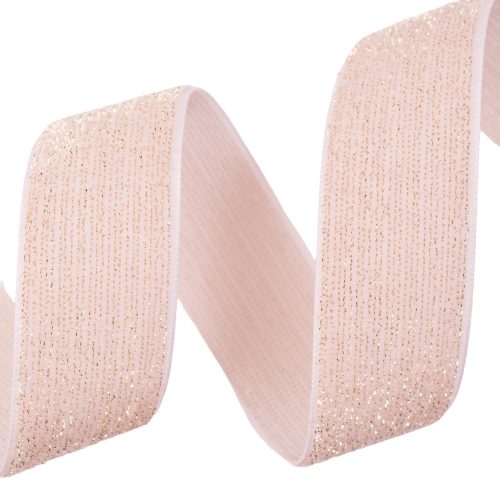 Glittering velvet ribbon 25mm x 10m - Powder pink