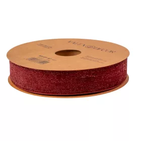 Csillogó bársony szalag 25mm x 10m - Bordó