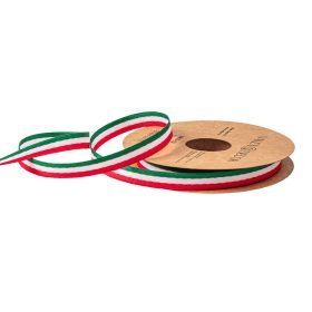   Magyar nemzeti színű szatén szalag, anyagában színes, 2 oldalas - 10mm x 10m