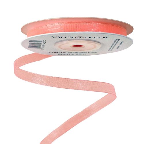 Organza ribbon 6mm x 20m - Powder pink