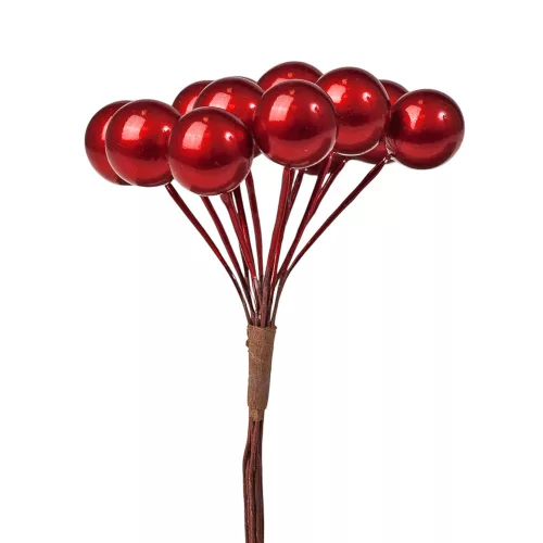Bogyós dekor pick ⌀ 1.5 cm, 12 szál, 10cm magas - Bordó