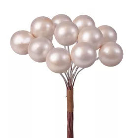Bogyós dekor pick, 12 szál, 10cm magas - Ekrü