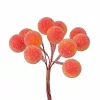 Cukrozott bogyós dekor pick Ø 1.5cm, 12 szál, 11cm magas - Narancs/Piros