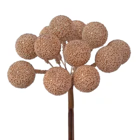   Gyöngyös dekor gömb pick ⌀ 2.2 cm, 12 szál, 10 cm magas - Pezsgő