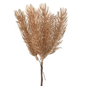 Fenyőág dekor köteg, 6 szál, 20 cm magas - Arany
