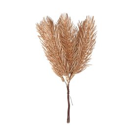 Fenyőág dekor köteg, 6 szál, 20 cm magas - Arany
