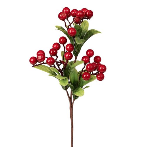 Piros bogyós dekor pick, 28 cm magas
