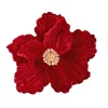 Bársony mikulásvirág dekor pick ⌀ 14cm, 15cm magas - Bordó