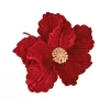 Bársony mikulásvirág dekor pick ⌀ 14cm, 15cm magas - Bordó