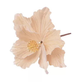   Bársony mikulásvirág dekor pick ⌀ 14cm, 15cm magas - Ekrü