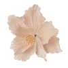 Bársony mikulásvirág dekor pick ⌀ 14cm, 15cm magas - Ekrü