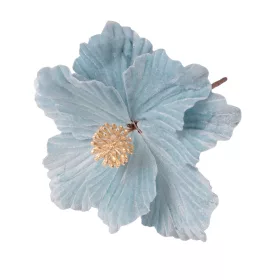   Bársony mikulásvirág dekor pick ⌀ 14cm, 15cm magas - Világoskék