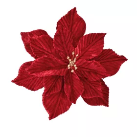   Bársony mikulásvirág dekor pick ⌀ 18cm, 20cm magas - Bordó