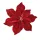 Velvet Poinsettia Decorative Pick, 20 cm high - Burgundy