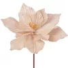 Bársony mikulásvirág dekor pick ⌀ 18cm, 20cm magas - Ekrü