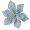 Bársony mikulásvirág dekor pick ⌀ 18cm, 20cm magas - Világoskék