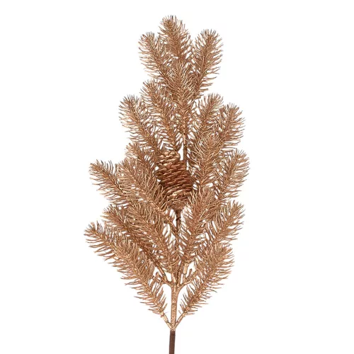 Arany fenyőág tobozzal, 65 cm magas