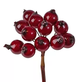   Csipkebogyó dekor pick Ø 1.5cm, 12 szál, 10cm magas - Bordó