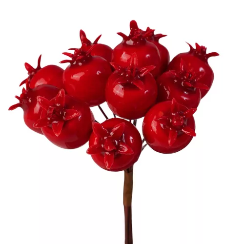 Gránátalma dekor pick Ø 2cm, 12 szál, 11cm magas - Piros
