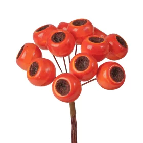   Bogyós dekor pick Ø 1.9cm, 12 szál, 11cm magas - Narancssárga