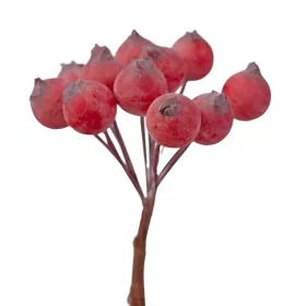   Csipkebogyó dekor pick Ø 1.2cm, 12 szál, 11cm magas - Piros