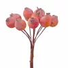 Csipkebogyó dekor pick Ø 1.2cm, 12 szál, 11cm magas - Narancs/Piros