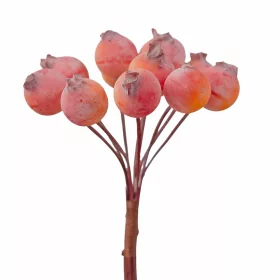   Csipkebogyó dekor pick Ø 1.2cm, 12 szál, 11cm magas - Narancs/Piros