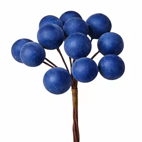   Csipkebogyó dekor pick Ø 1.5cm, 12 szál, 11cm magas - Sötétkék 
