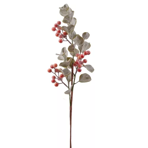 Bogyós dekor ág, 55cm magas - Piros