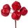 Metal Decorative Bell Bundle Ø 3cm, 6 Stems, 11cm Tall - Red