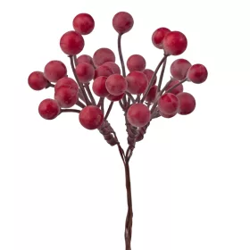 Berry Decorative Bundle, 5 Stems, 15cm Tall - Red
