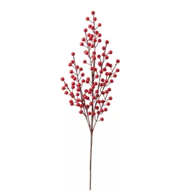 Bogyós dekor ág, 66cm magas - Piros