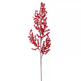 Bogyós dekor ág, 69cm magas - Piros