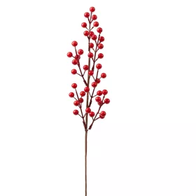 Bogyós dekor ág, 48cm magas - Piros