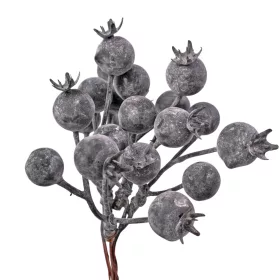 Berry Decorative Bundle Ø 1.5cm, 5 Stems, 16cm Tall - Black