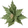 Bársony mikulásvirág dekor pick ⌀ 30cm, 15cm magas - Zöld
